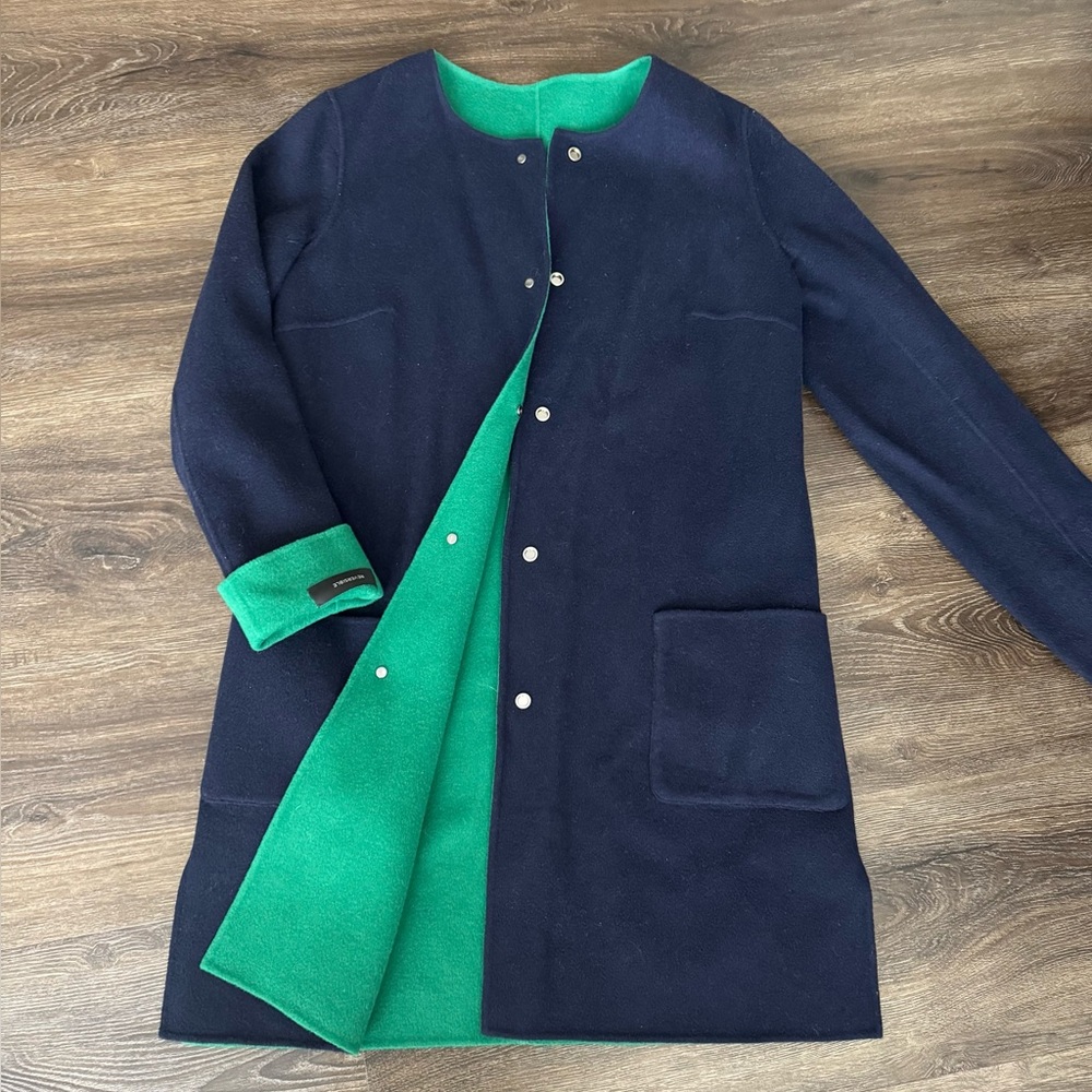 New! Reversible! Talbots boiled merino wool long jacket/ coat